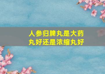 人参归脾丸是大药丸好还是浓缩丸好