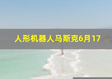 人形机器人马斯克6月17