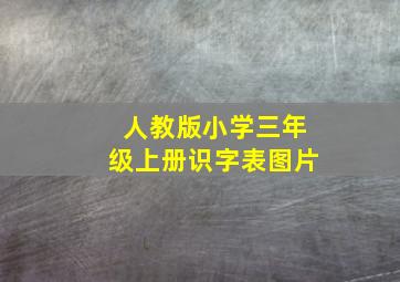 人教版小学三年级上册识字表图片