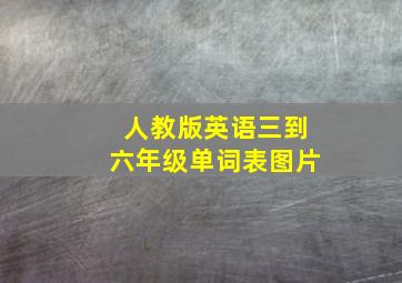 人教版英语三到六年级单词表图片