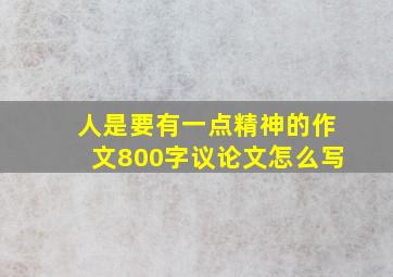 人是要有一点精神的作文800字议论文怎么写