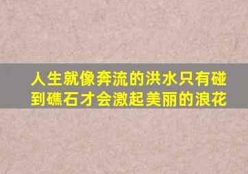 人生就像奔流的洪水只有碰到礁石才会激起美丽的浪花