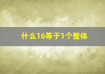 什么16等于1个整体