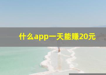 什么app一天能赚20元