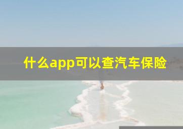 什么app可以查汽车保险