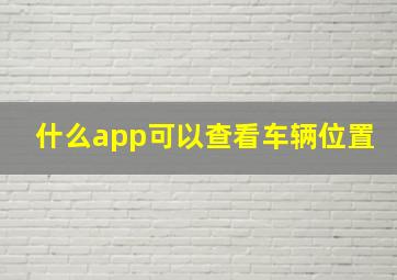 什么app可以查看车辆位置