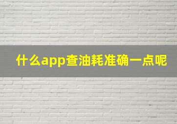 什么app查油耗准确一点呢