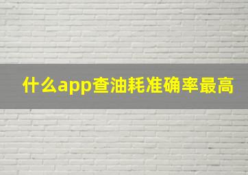 什么app查油耗准确率最高