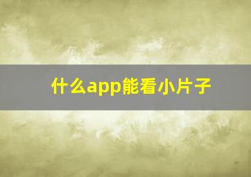 什么app能看小片子