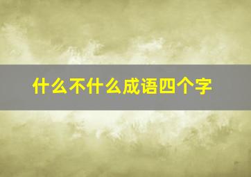 什么不什么成语四个字