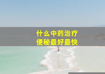 什么中药治疗便秘最好最快