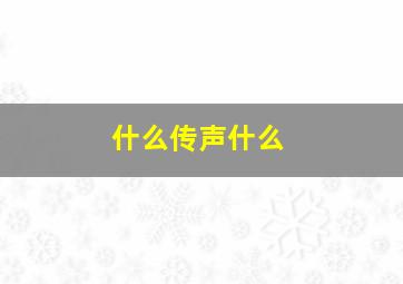 什么传声什么