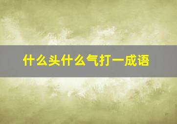 什么头什么气打一成语