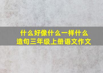 什么好像什么一样什么造句三年级上册语文作文