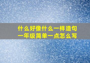 什么好像什么一样造句一年级简单一点怎么写