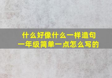 什么好像什么一样造句一年级简单一点怎么写的