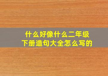 什么好像什么二年级下册造句大全怎么写的