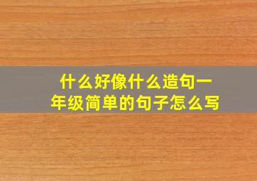 什么好像什么造句一年级简单的句子怎么写