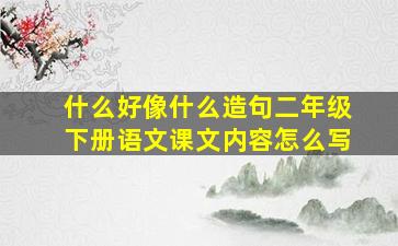 什么好像什么造句二年级下册语文课文内容怎么写