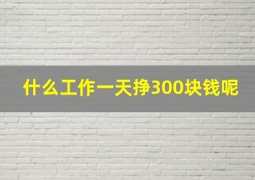 什么工作一天挣300块钱呢