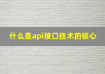 什么是api接口技术的核心