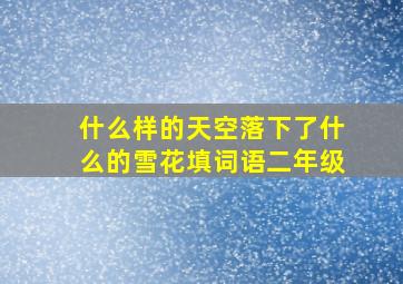 什么样的天空落下了什么的雪花填词语二年级