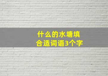 什么的水塘填合适词语3个字