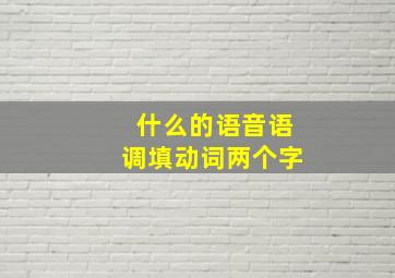 什么的语音语调填动词两个字