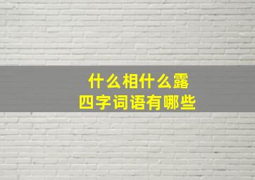 什么相什么露四字词语有哪些