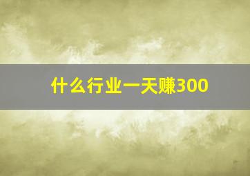 什么行业一天赚300