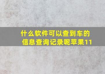 什么软件可以查到车的信息查询记录呢苹果11