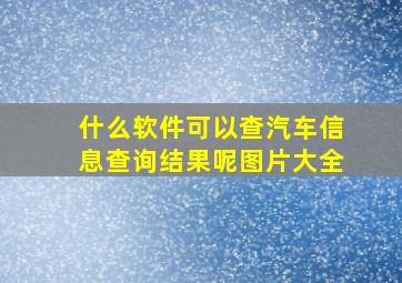 什么软件可以查汽车信息查询结果呢图片大全