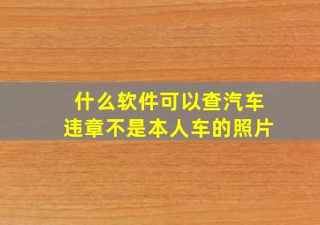 什么软件可以查汽车违章不是本人车的照片