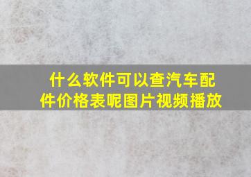 什么软件可以查汽车配件价格表呢图片视频播放