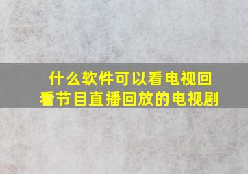 什么软件可以看电视回看节目直播回放的电视剧