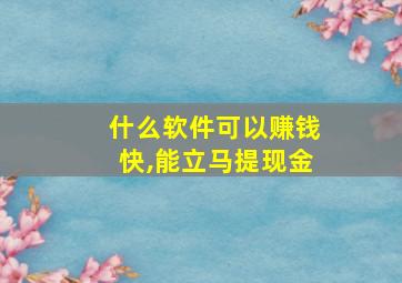 什么软件可以赚钱快,能立马提现金