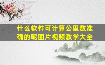 什么软件可计算公里数准确的呢图片视频教学大全