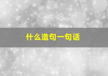 什么造句一句话