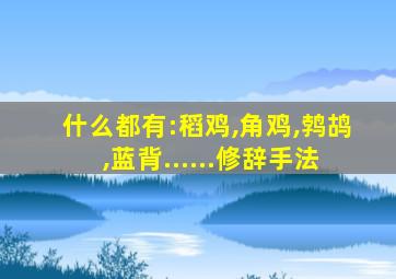 什么都有:稻鸡,角鸡,鹁鸪,蓝背......修辞手法