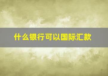 什么银行可以国际汇款