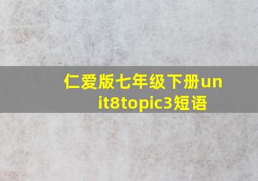 仁爱版七年级下册unit8topic3短语