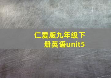 仁爱版九年级下册英语unit5