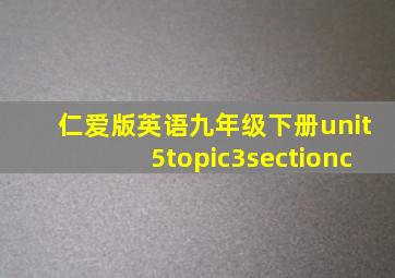 仁爱版英语九年级下册unit5topic3sectionc