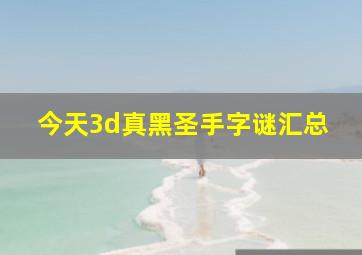 今天3d真黑圣手字谜汇总