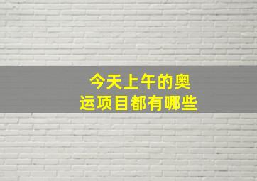 今天上午的奥运项目都有哪些