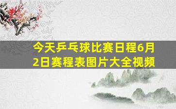 今天乒乓球比赛日程6月2日赛程表图片大全视频