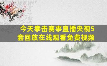 今天拳击赛事直播央视5套回放在线观看免费视频