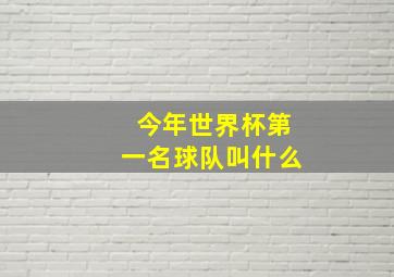 今年世界杯第一名球队叫什么