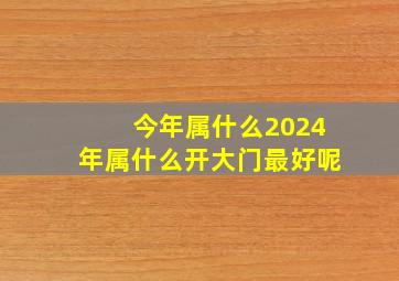 今年属什么2024年属什么开大门最好呢