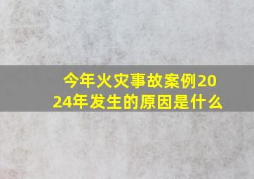 今年火灾事故案例2024年发生的原因是什么